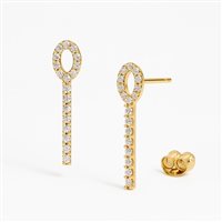 Orecchini da donna pendenti in oro giallo 18 kt con zirconi – 1.92 g – lunghezza 2 cm – Idee Preziose dal 1987 - IP.OK18G/32